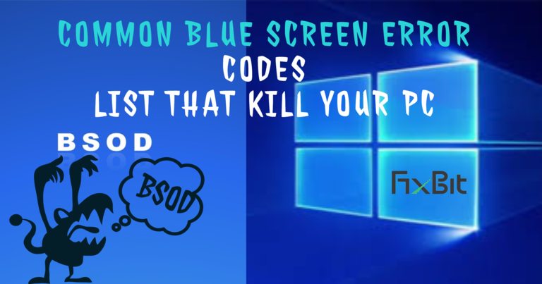 List of Blue Screen Error Codes