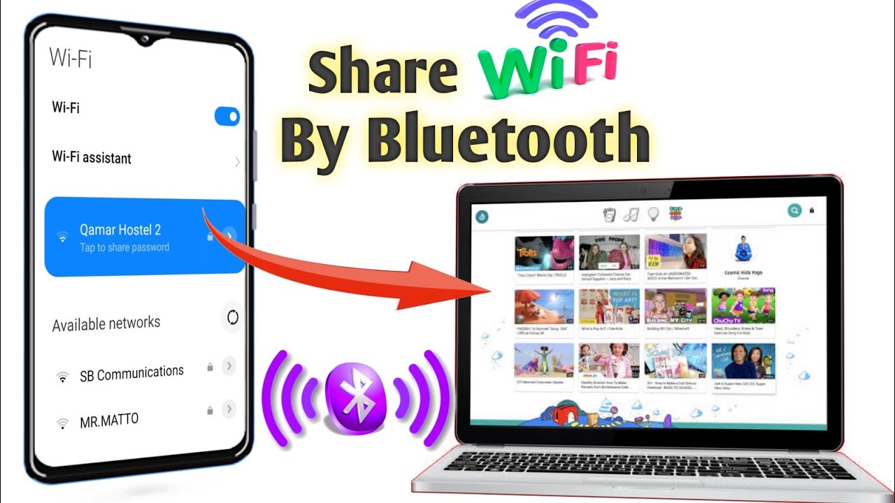How to share WiFi password to laptop