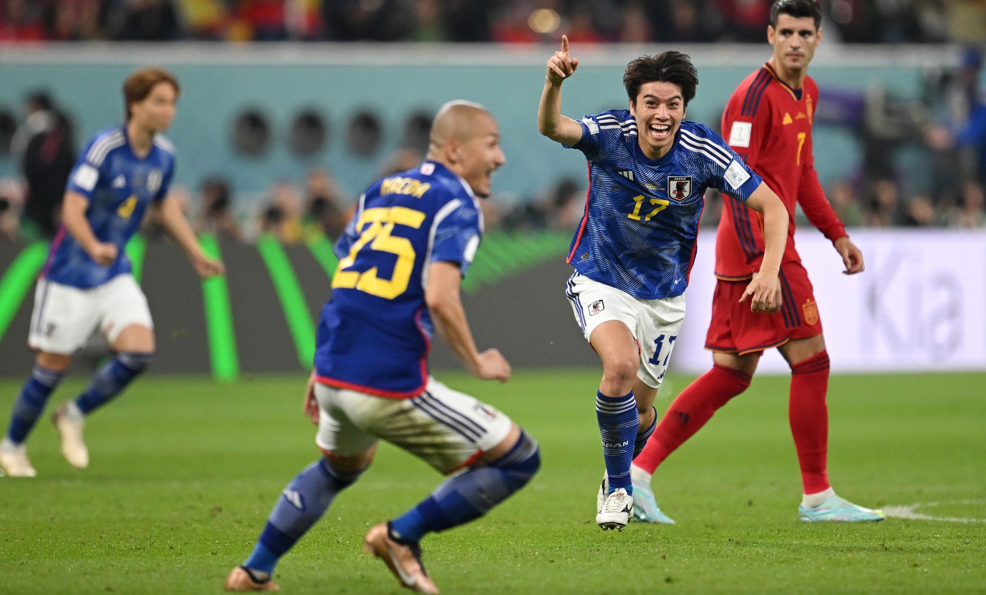 Japan's Football Positions Against Spain's National Team
