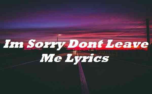 Sorry Lyrics